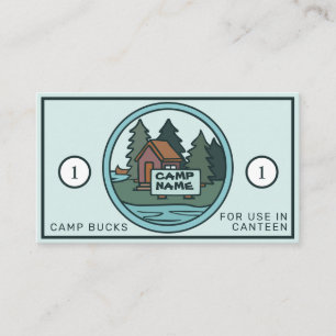 Carte De Visite Camp de jeunes d'été bucks île cabine avec pann