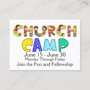 Carte De Visite Camp d'église/carte de visite d'événements