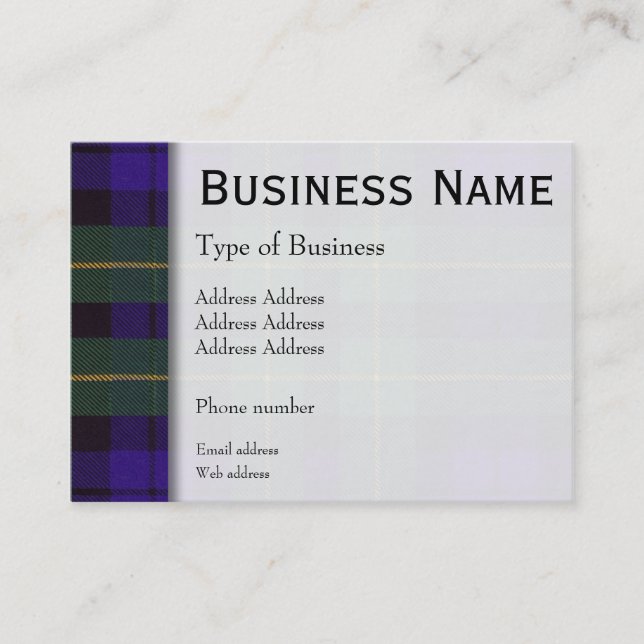 Carte De Visite Campbell de tartan d'écossais de plaid de (Devant)