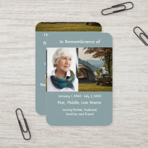 Carte De Visite Camper Memorial Pocket Card