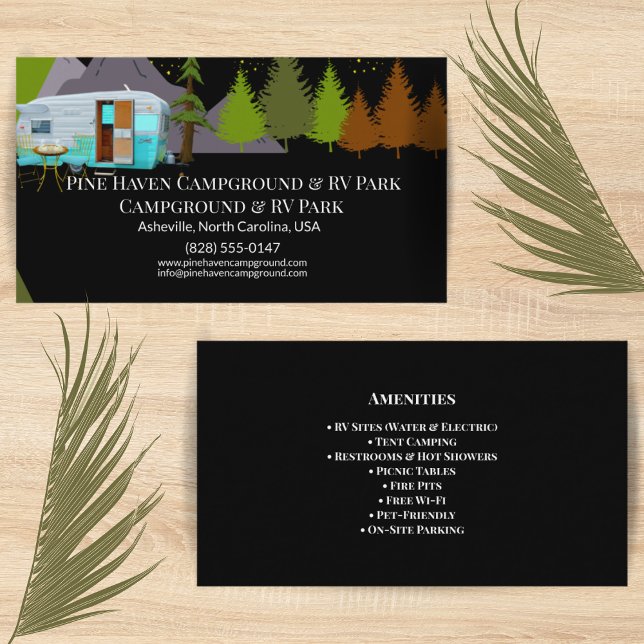 Carte De Visite Campground & RV Park Rustic Outdoor Design (Créateur téléchargé)