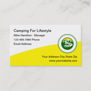 Carte De Visite Camping Camping Camping Camping