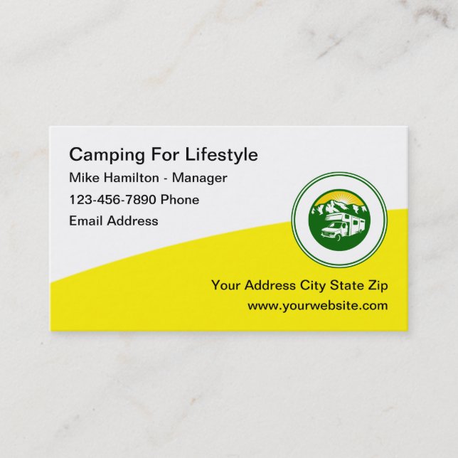 Carte De Visite Camping Camping Camping Camping (Devant)