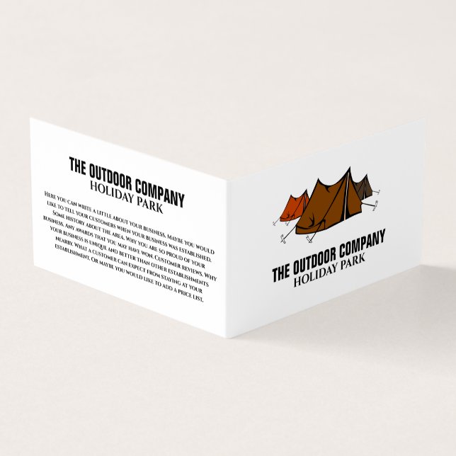 Carte De Visite Camping, Parc de vacances Détail (Extérieur)