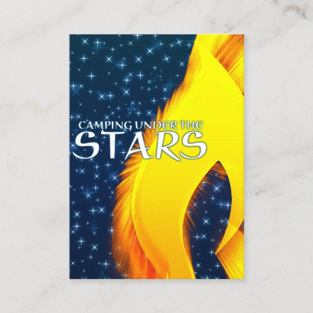Carte De Visite Camping Under the Stars Starshine et Campfire (Devant)
