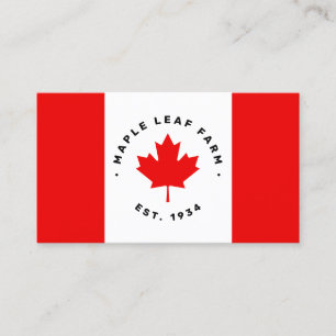 Carte de visite canadien du drapeau Feuille d'érab
