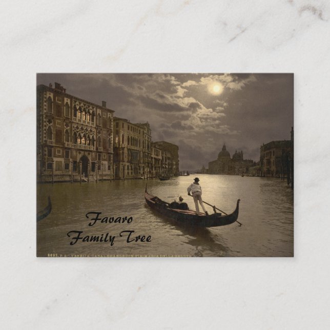 Carte De Visite Canal grand par le clair de lune II, Venise, (Devant)