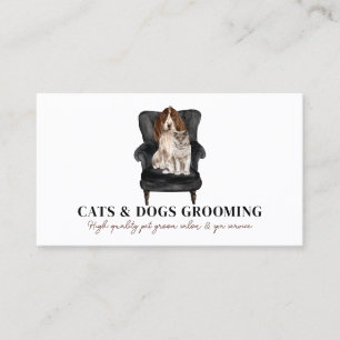Carte De Visite Canapé Noir blanc Pet Sitter Chien Chat