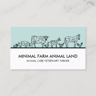 Carte De Visite Canard de ferme Vache Chèvre Âne Poulet Porc