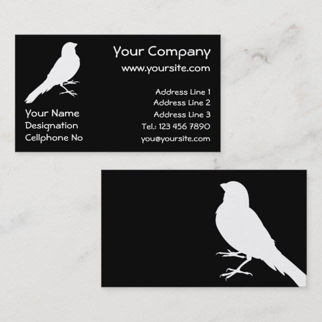 Carte De Visite Canari debout (Devant / Derrière)