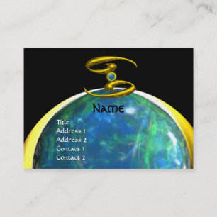 Carte De Visite CANCER jaune pâle noir gris bleu