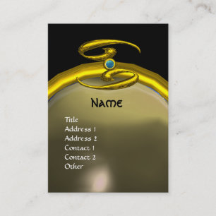 Carte De Visite CANCER MONOGRAM opale jaune noir gris bleu