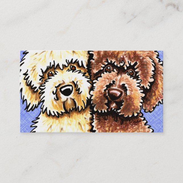 Carte De Visite Canevas de levage de chien Labradoodé Secourir toi (Devant)