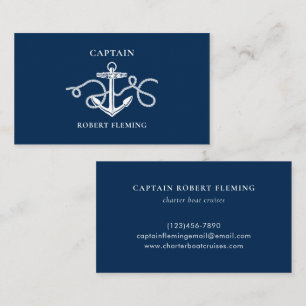Carte De Visite Capitaine de bateau Ancre nautique 