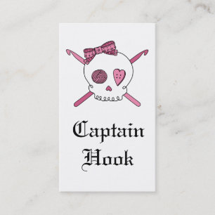 Carte De Visite Capitaine Hook Skull et crochets de crochet (rose)
