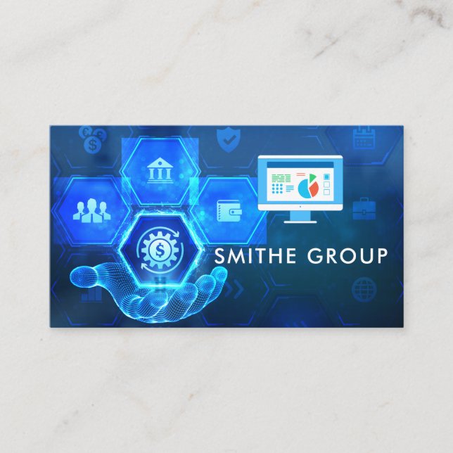 Carte De Visite Capital-risque | Entreprise | Arrière - plan techn (Devant)