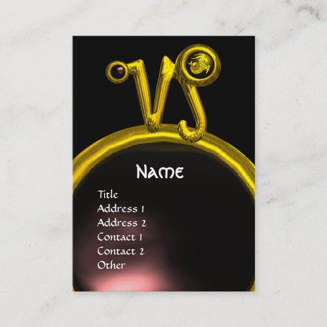 CARTE DE VISITE CAPRICORN ZODIAC SIGNE JEWEL MONOGRAS (Devant)