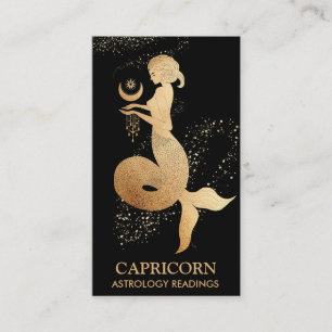 Carte De Visite *~* Capricorne Zodiac Astrologie Lectures Noir