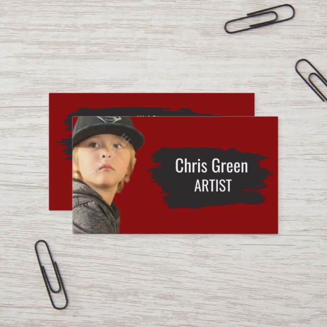 Carte De Visite Capture d'écran Peinture Brush Thème pour artistes (Devant/Arrière en situation)