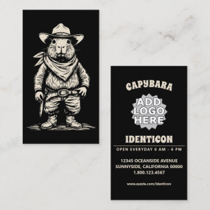 Carte De Visite capybara cow-boy