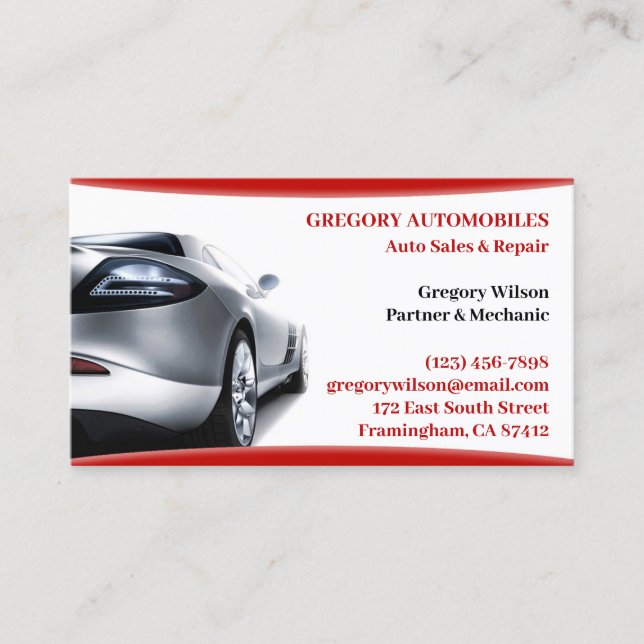 Carte De Visite Car Dealership Business Card Template (Devant)