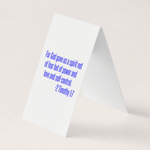 Carte De Visite Car Dieu nous a donné un esprit non pas de peur m