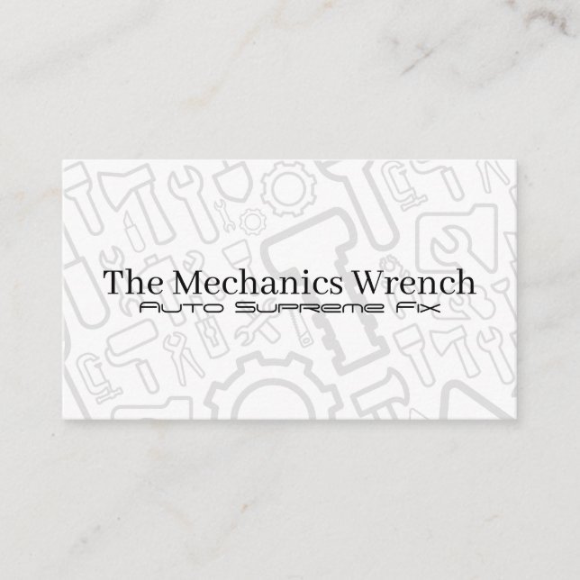 Carte De Visite Car Fix Tools | Auto Service | Mechanic (Devant)