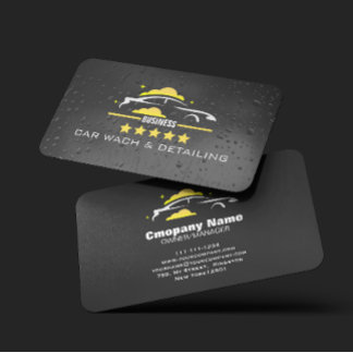 Carte De Visite Car Wach & Auto detailing rofessional Water black