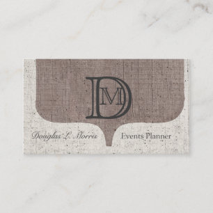 Carte De Visite Caractère Linen Charmant Élégant Monogramme De 
