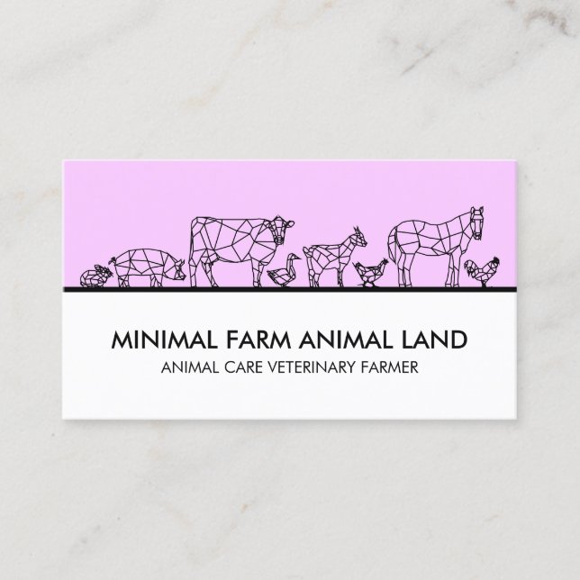 Carte De Visite Caractères animaux de ferme (Devant)