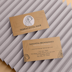 Carte De Visite Caramel Brown Barber teint teint Femme cheveux