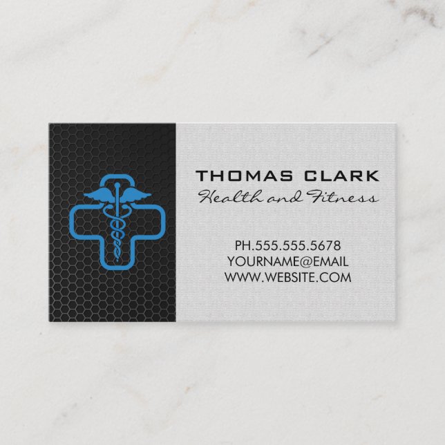 Carte De Visite Carbon Fiber | Health Doctor Logo (Devant)