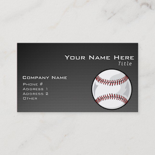 Carte De Visite Carbone fibre look Baseball (Devant)