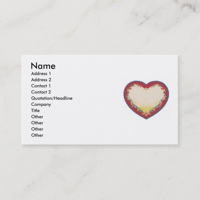Carte de visite cardiaque (Devant)