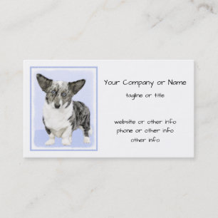 Carte De Visite Cardigan Welsh Corgi Peinture - Art Chien original