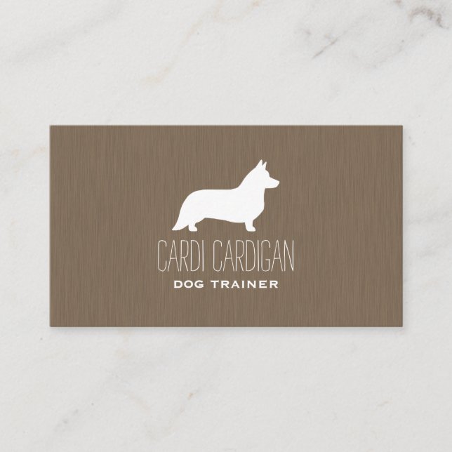 Carte De Visite Cardigan Welsh Corgi Silhouette (Devant)