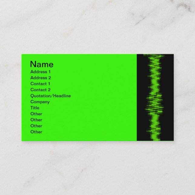 Carte De Visite Cardiogramme, Nom, Adresse 1, Adresse 2, Contact.. (Devant)