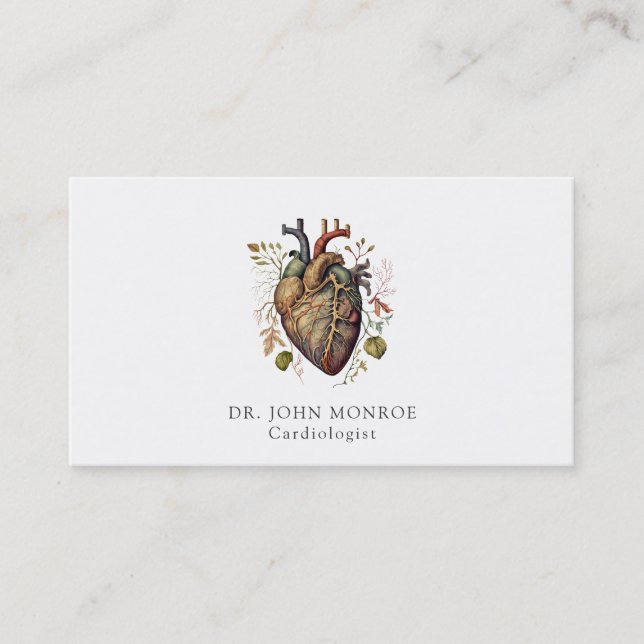 Carte De Visite Cardiologie Médicale du coeur anatomique (Devant)