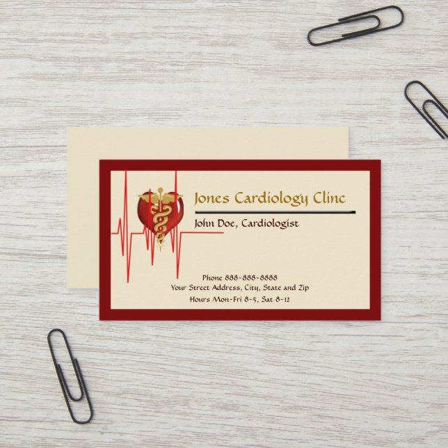 Carte de visite cardiologue (Devant/Arrière en situation)