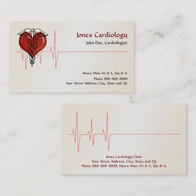 Carte de visite cardiologue (Devant / Derrière)