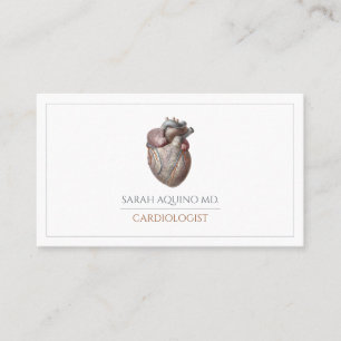Carte De Visite Cardiologue Coeur anatomique