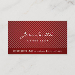 Carte de visite cardiologue moderne Red Stripes