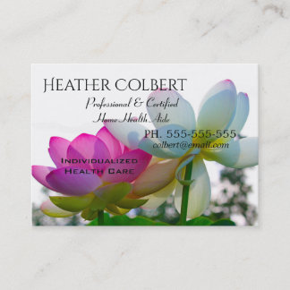 Carte De Visite Caregiver  Relaxed Calm Professional Floral