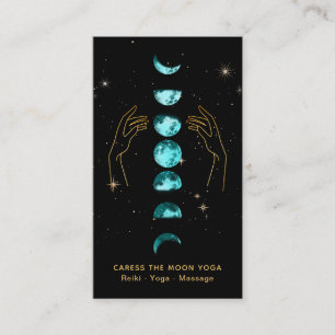 Carte De Visite *~* Caress Moon Turquoise Phases bleues + Hands St