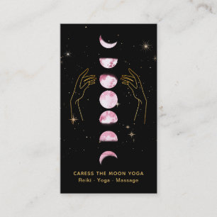 Carte De Visite *~* Caress PINK Moon Phases + Hands Celestin Star