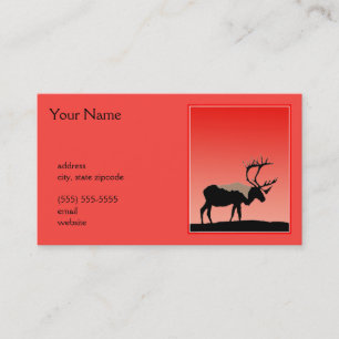 Carte De Visite Caribou au coucher du soleil - Art original de la 