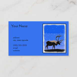 Carte De Visite Caribou en hiver - Art original de la faune