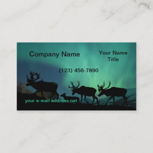Carte De Visite Caribou et lumières du nord