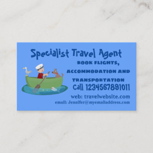 Carte De Visite Caricature de voilier et de canot à rames garçon m