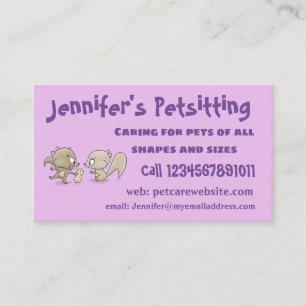 Carte De Visite Caricature d'écureuils marrants